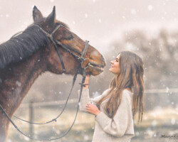 Portrait mit Pferd
